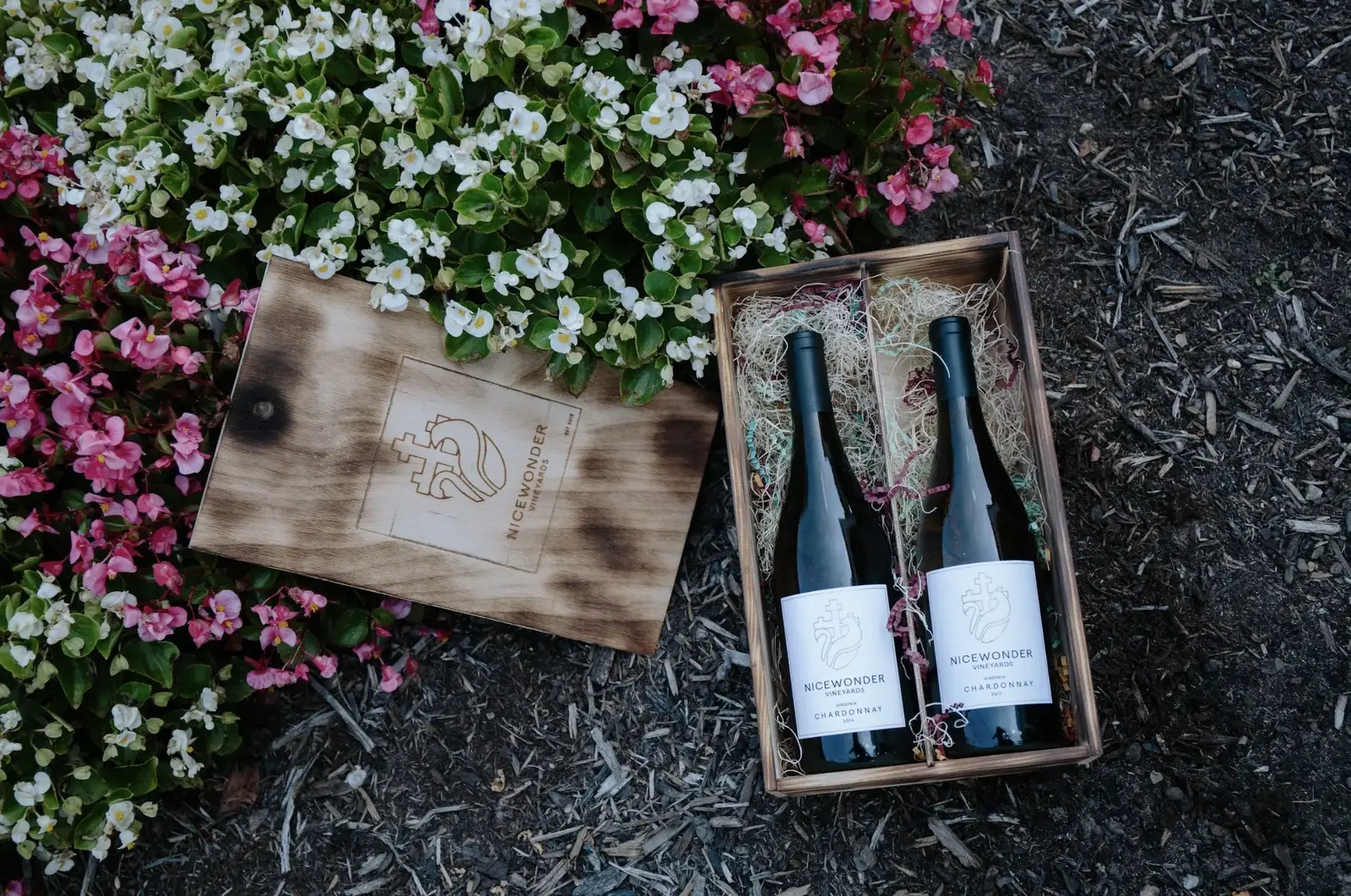 box with two bottles of wine