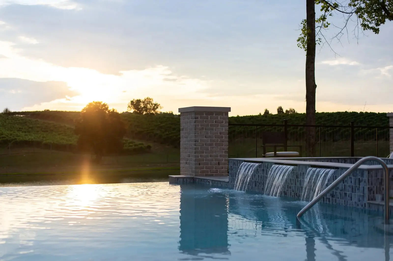 infinity pool and hot tub