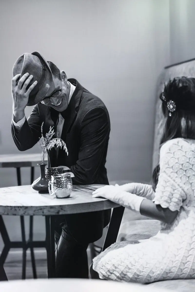 couple at table on New Year's Eve